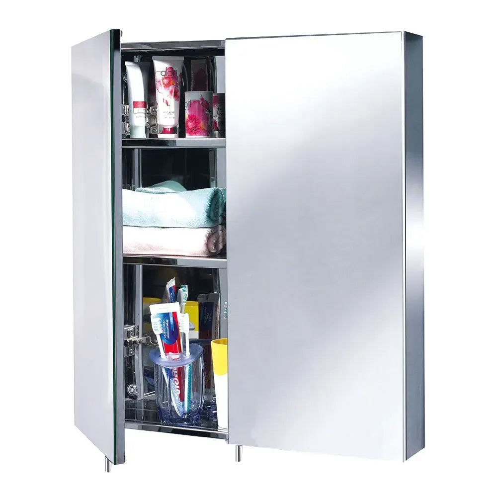 Stainless Steel Double Mirror Cabinet Euroshowers