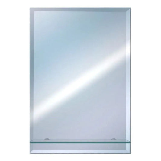 Rectangle Bevelled Mirror with Glass Shelf Euroshowers 500x400mm