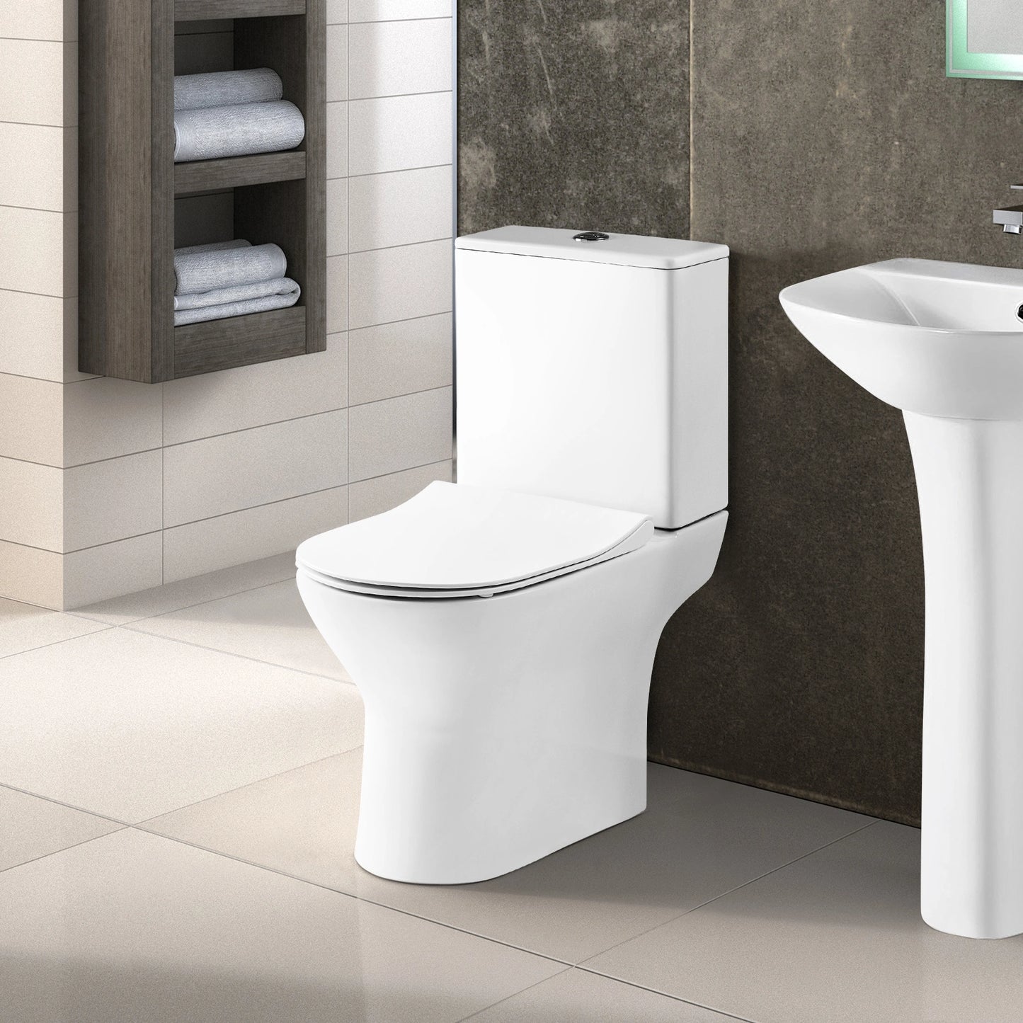 Nuie Freya Rimless Open Back Toilet & Soft Close Toilet Seat