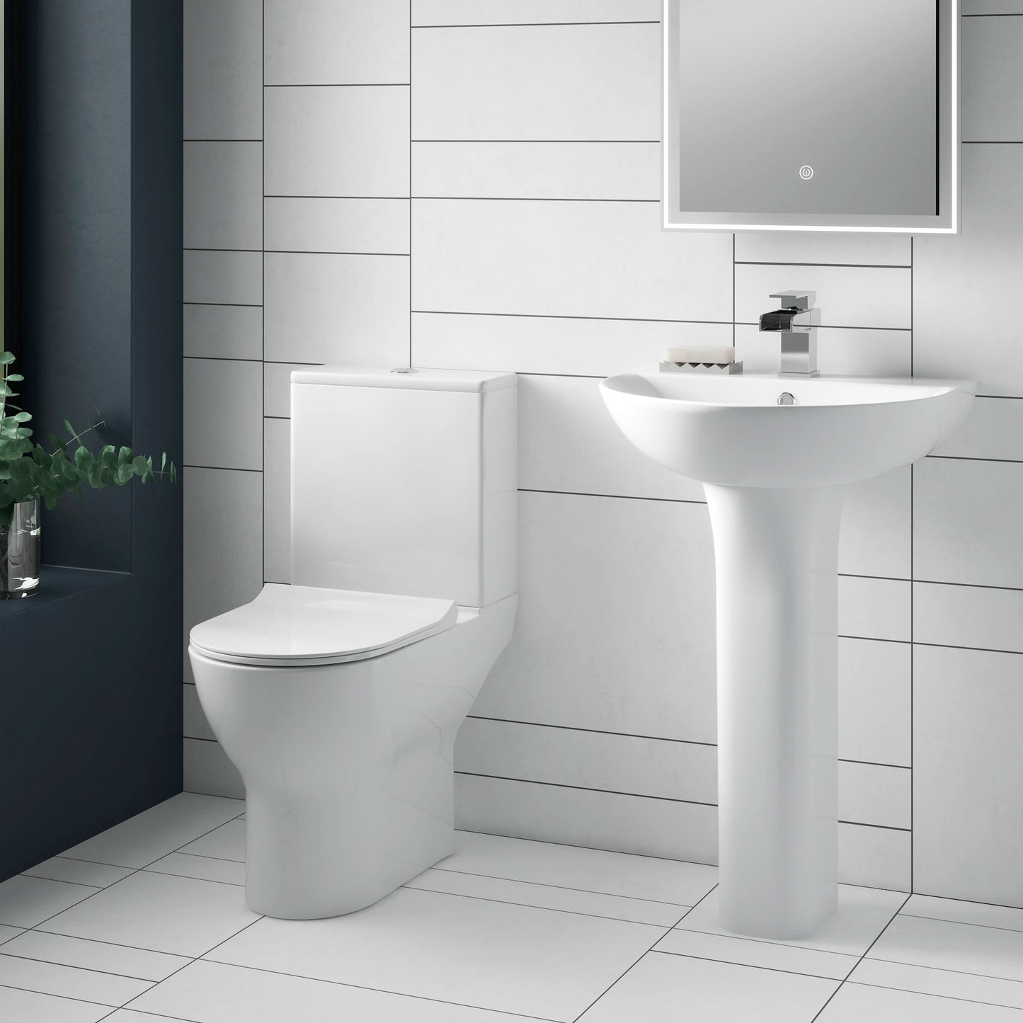 Nuie Freya Rimless Open Back Toilet & Soft Close Toilet Seat