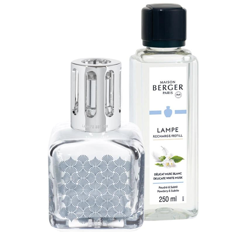 Ginkgo Ice Cube Lampe Berger Delicate White Musk Gift Set