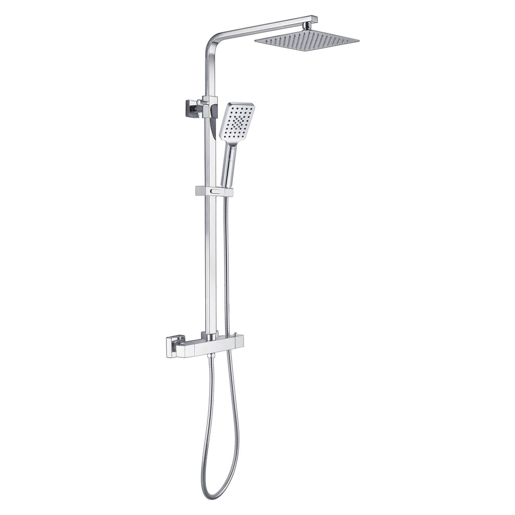Giavani Matrix Chrome Twin Square Rigid Riser Shower