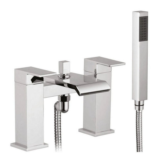 Miami Chrome Bath Shower Mixer Tap with Shower Kit and Wall bracket