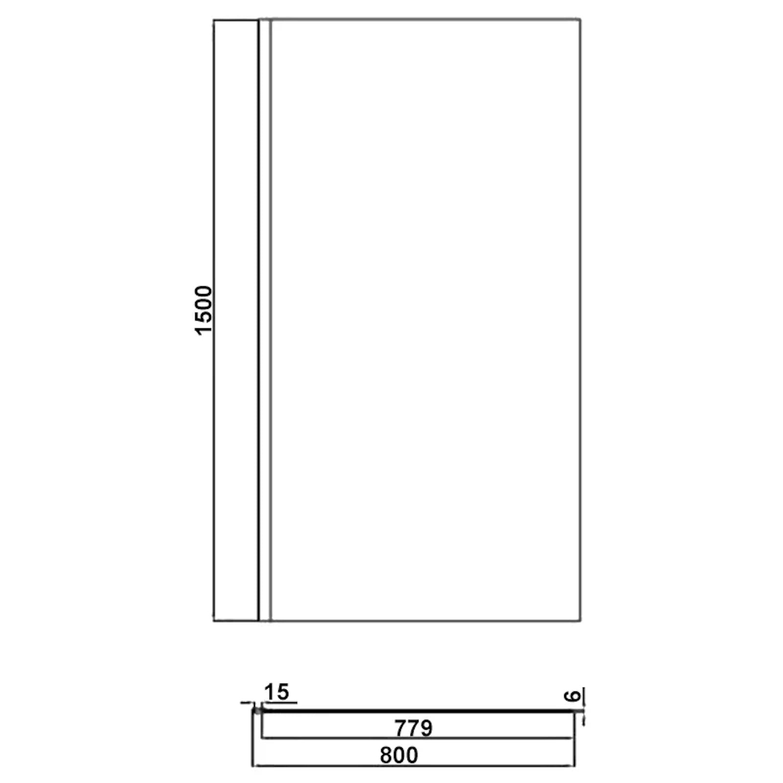 Merlyn Vivid Single Fixed Bath Screen 800 x 1500mm