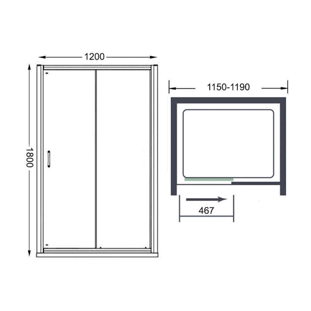Merlyn Vivid Boost Loft Sliding Shower Door Enclosure 1200mm