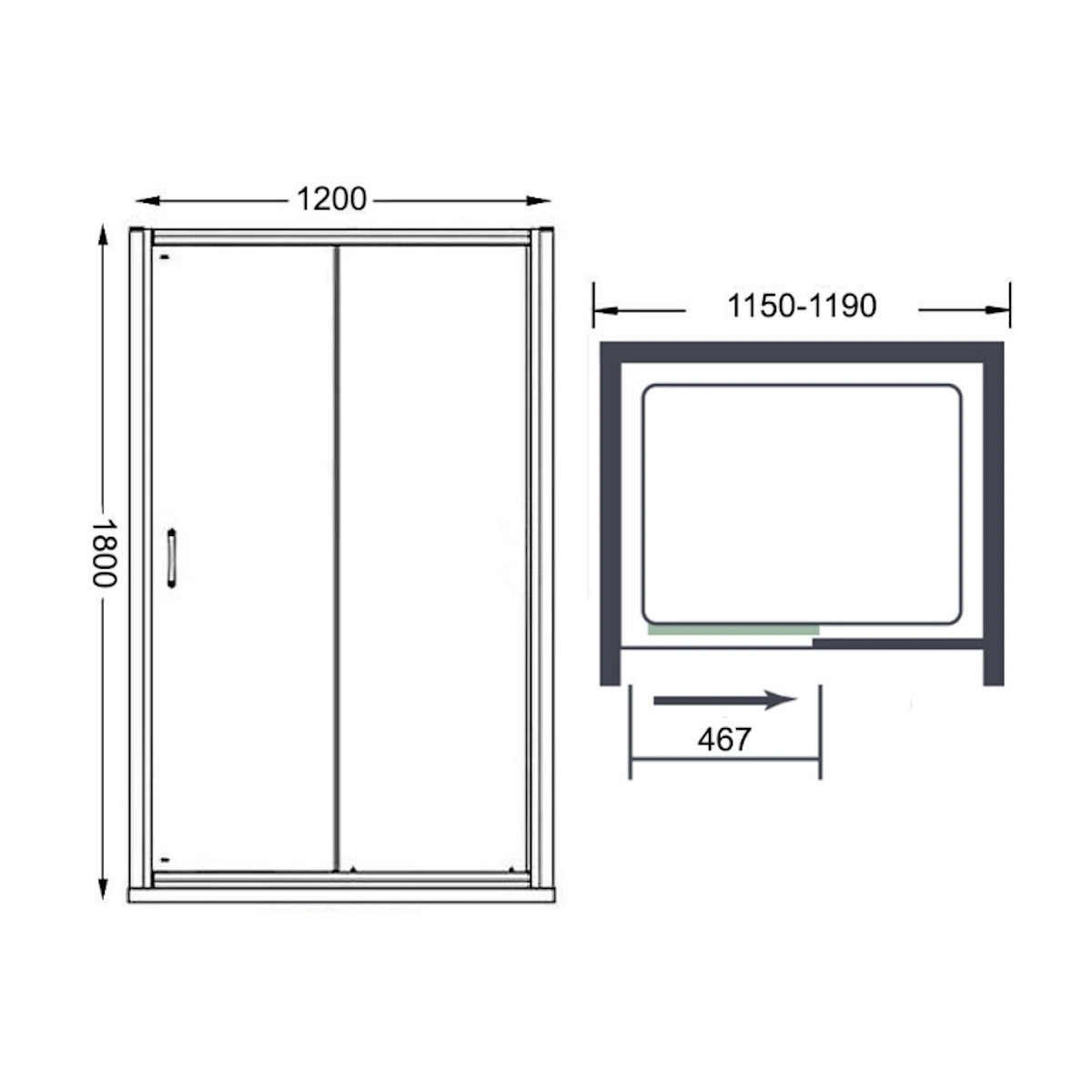 Merlyn Vivid Boost Loft Sliding Shower Door Enclosure 1200mm