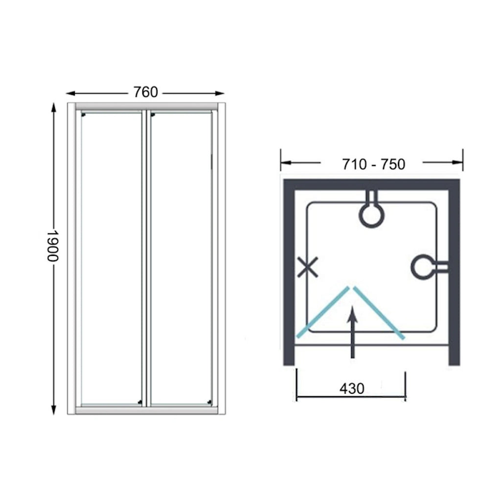 Merlyn Vivid Boost Bi-Fold Shower Door Enclosure