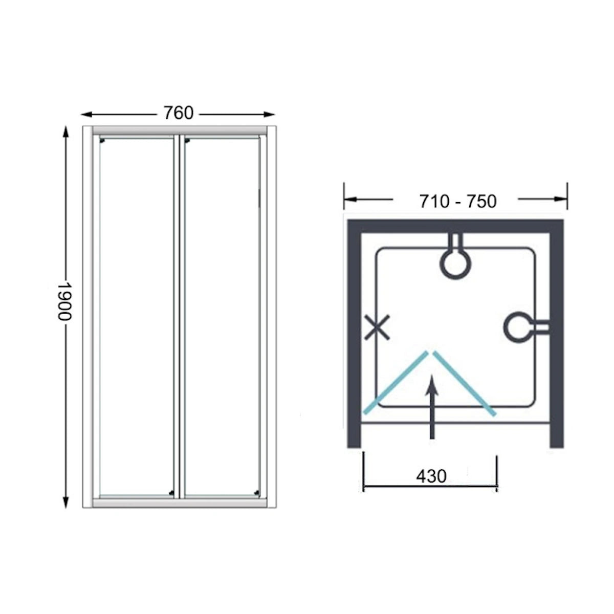 Merlyn Vivid Boost Bi-Fold Shower Door Enclosure