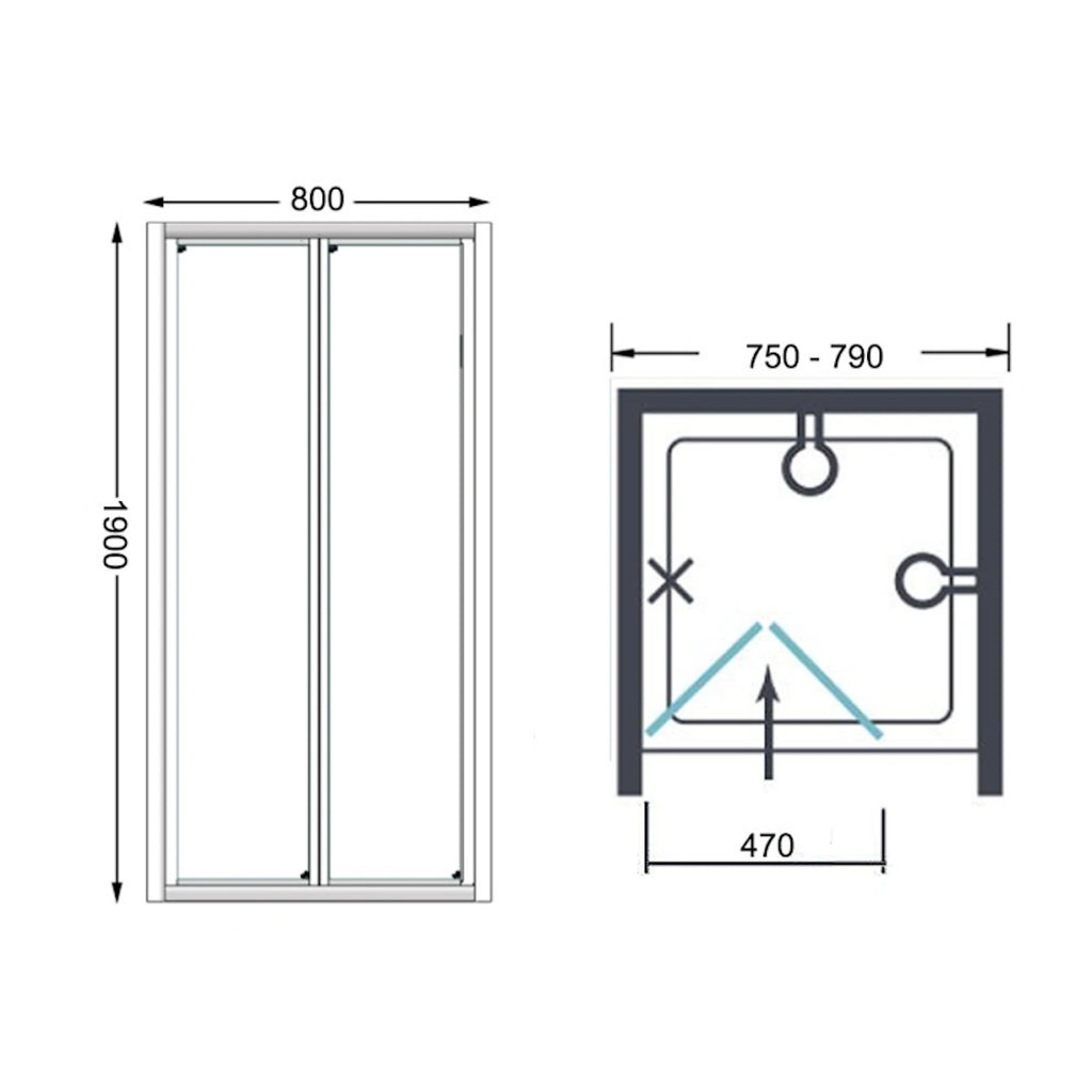 Merlyn Vivid Boost Bi-Fold Shower Door Enclosure