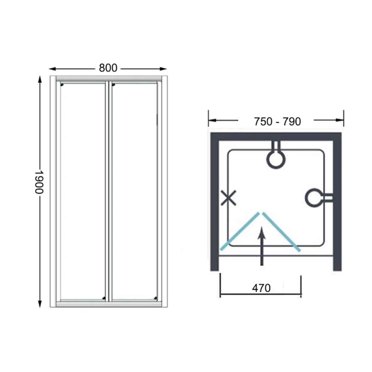 Merlyn Vivid Boost Bi-Fold Shower Door Enclosure