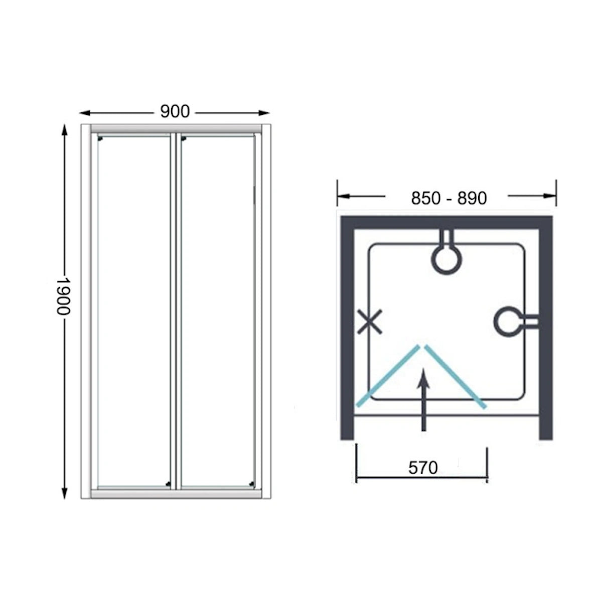 Merlyn Vivid Boost Bi-Fold Shower Door Enclosure