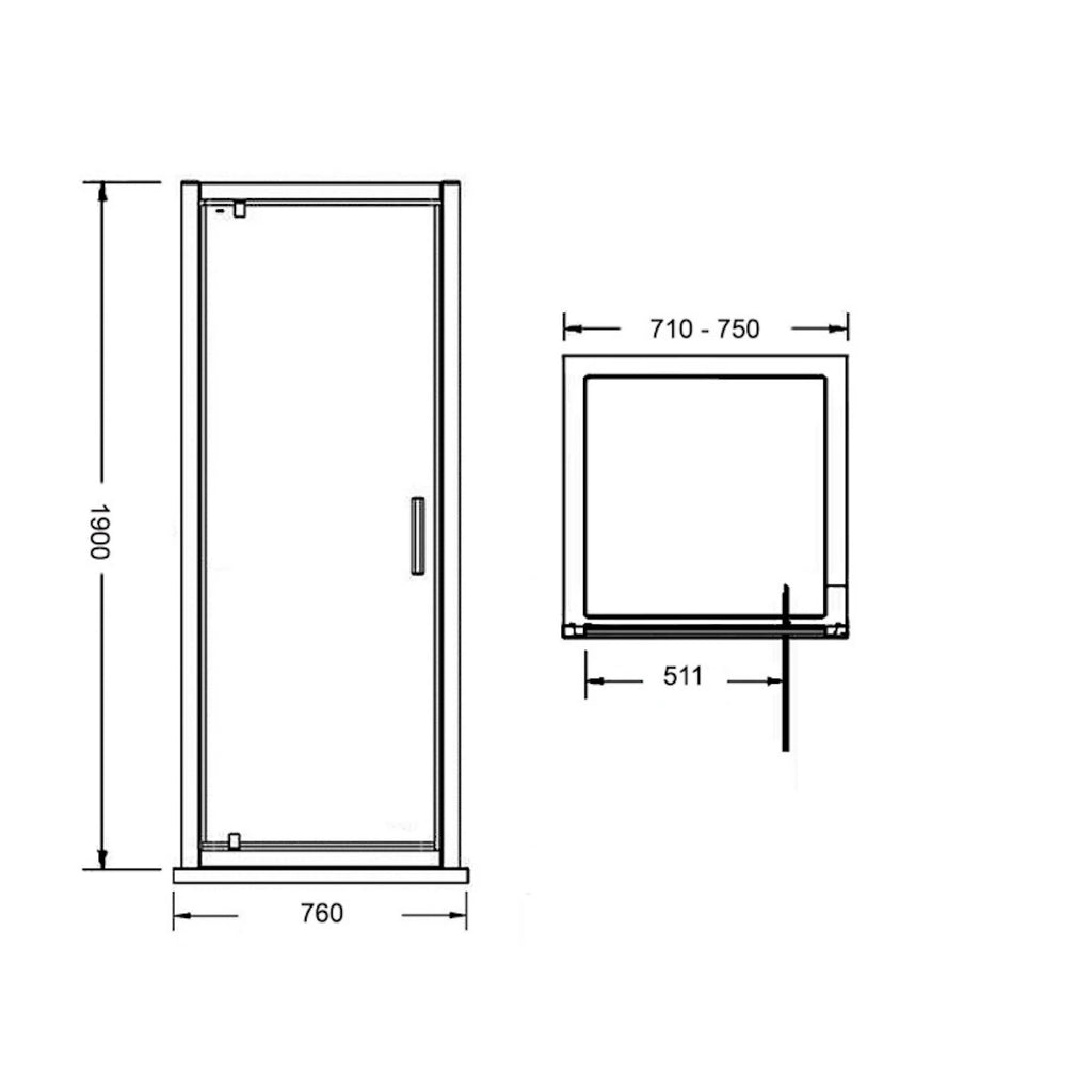 Merlyn Vivid Boost Pivot Shower Door Enclosure