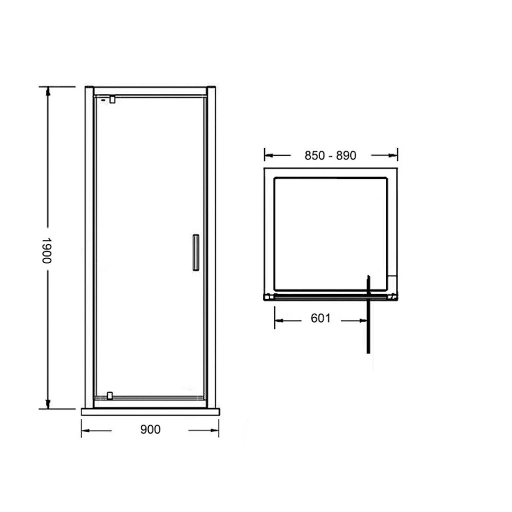 Merlyn Vivid Boost Pivot Shower Door Enclosure