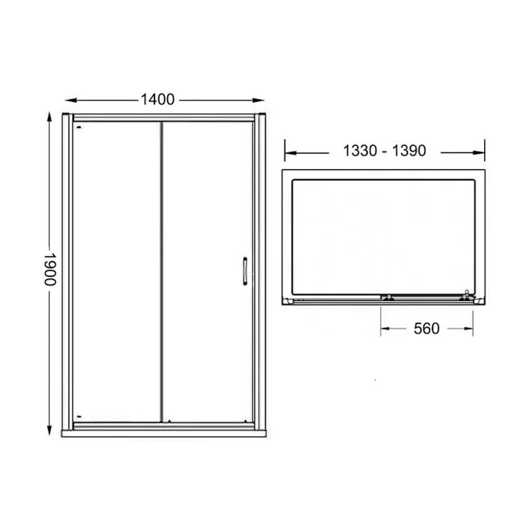 Merlyn Vivid Sublime Sliding Shower Door Enclosure