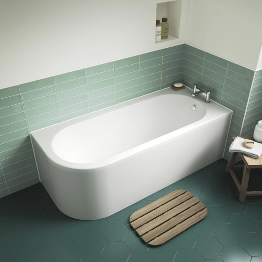 Nuie Crescent Back to Wall Corner Bath