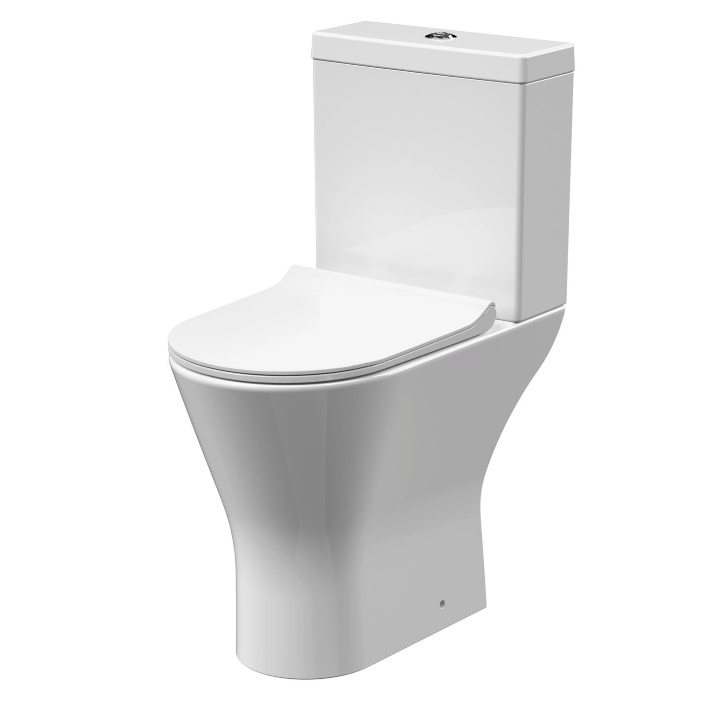 Nuie Freya Comfort Height & Rimless Open Back Toilet with Soft Close Toilet Seat