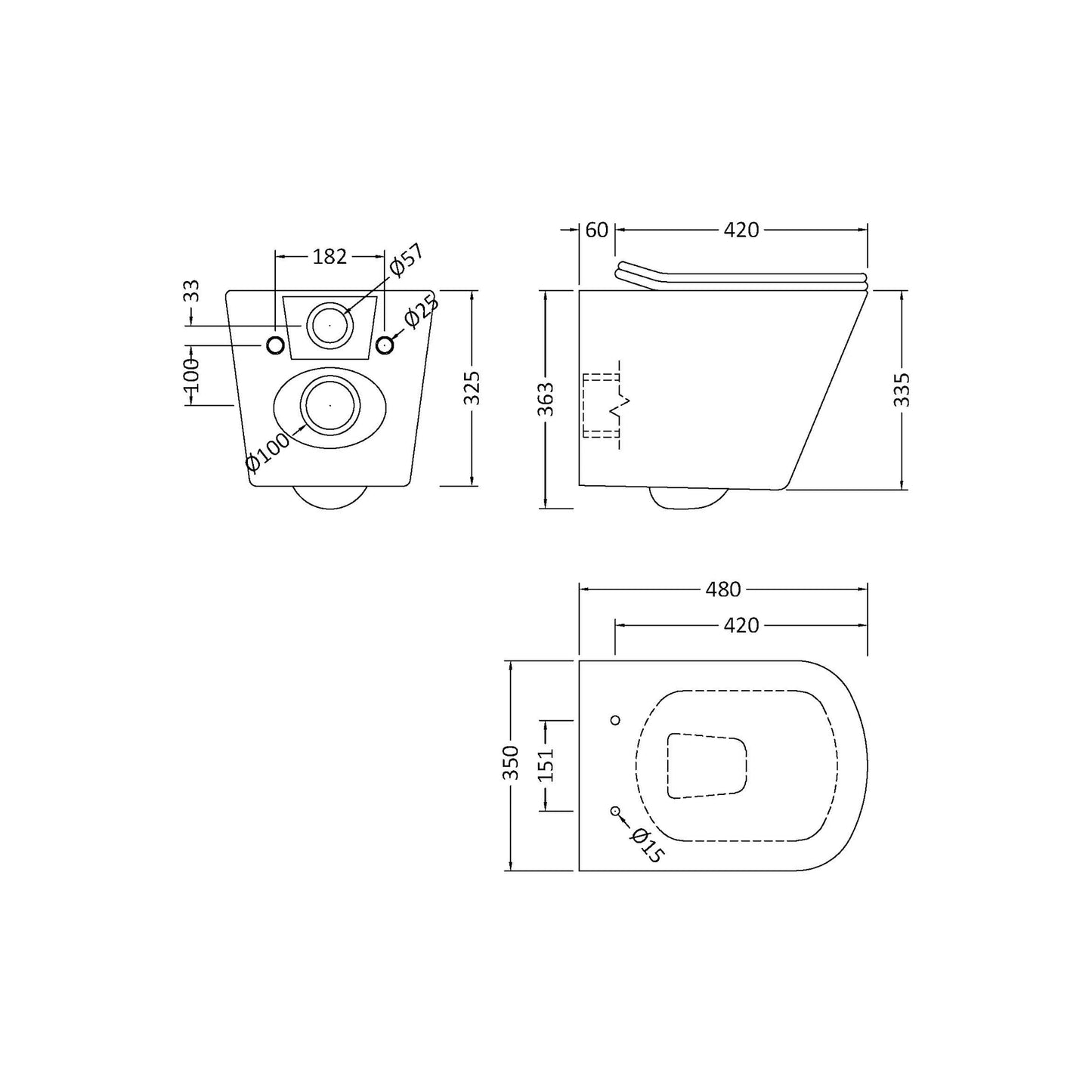 Nuie Ava Wall Hung Pan & Soft Close Seat