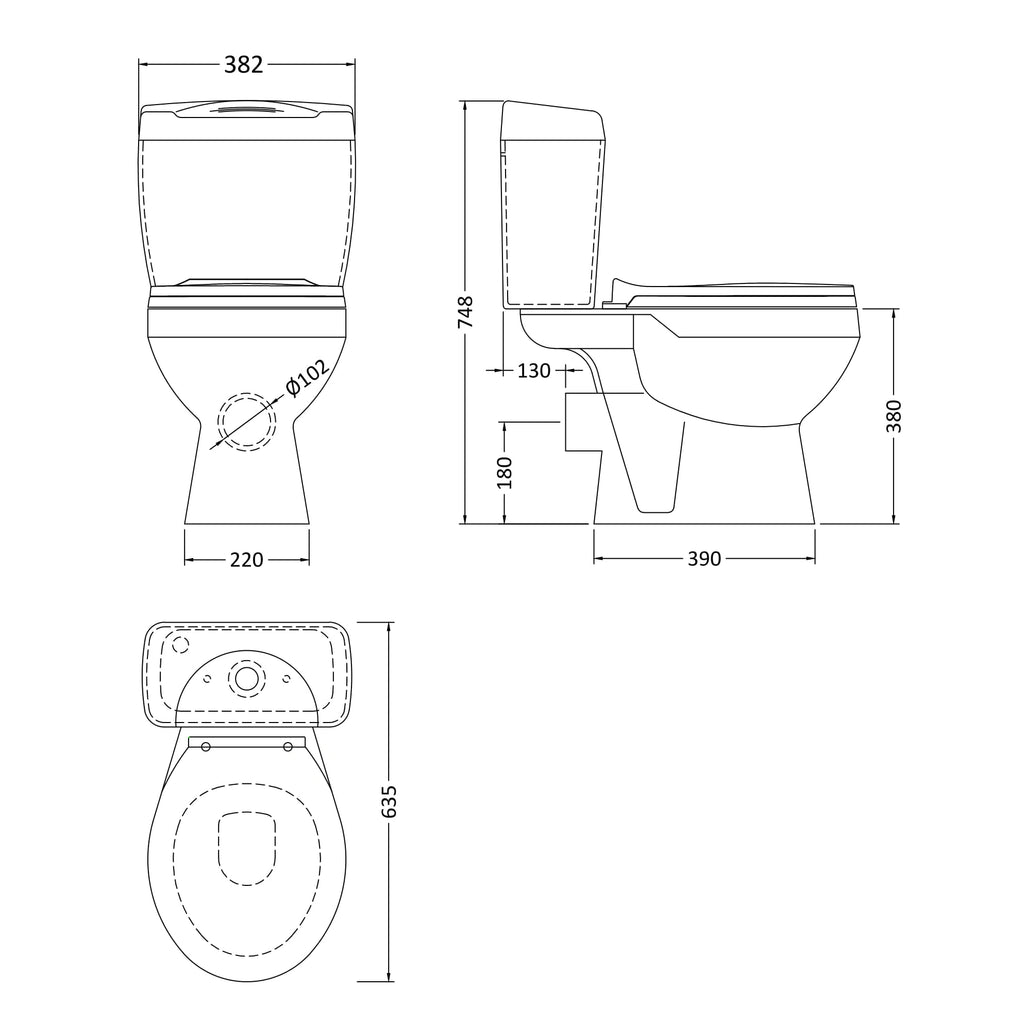 Nuie Melbourne Open Back Toilet & Toilet Seat