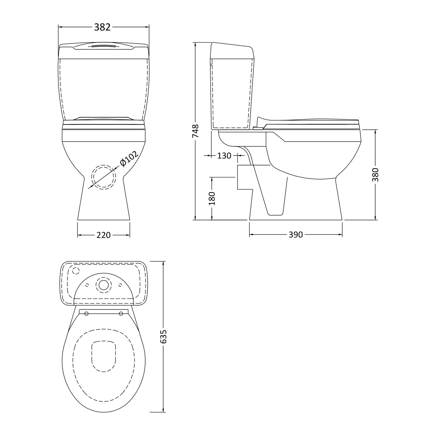 Nuie Melbourne Open Back Toilet & Toilet Seat