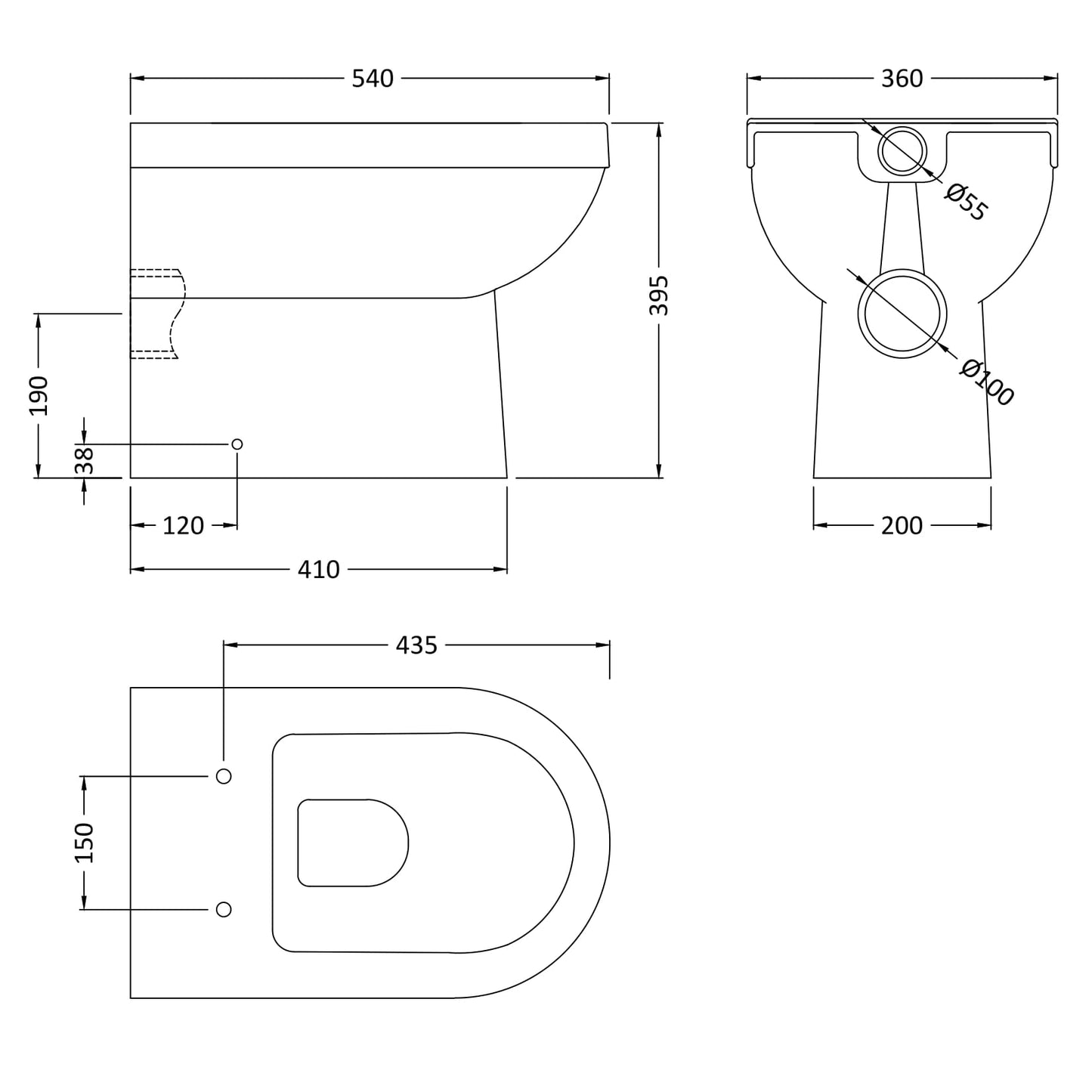 Nuie Ivo Back to Wall Pan & Soft Close Seat