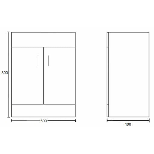 Eden Floor Standing 2 Door Basin Sink Vanity Unit