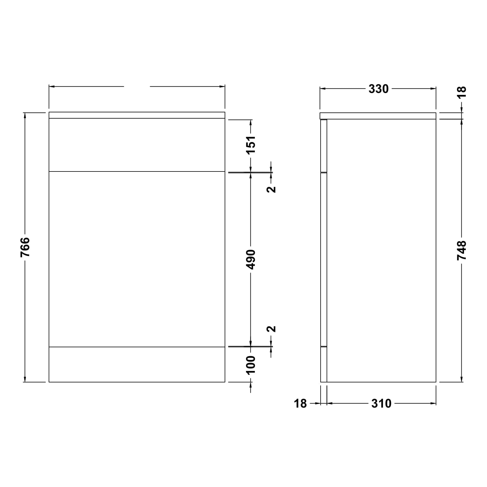 Nuie Mayford Floor Standing White Gloss WC Unit
