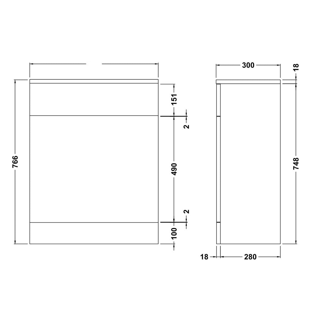 Nuie Mayford Floor Standing White Gloss WC Unit
