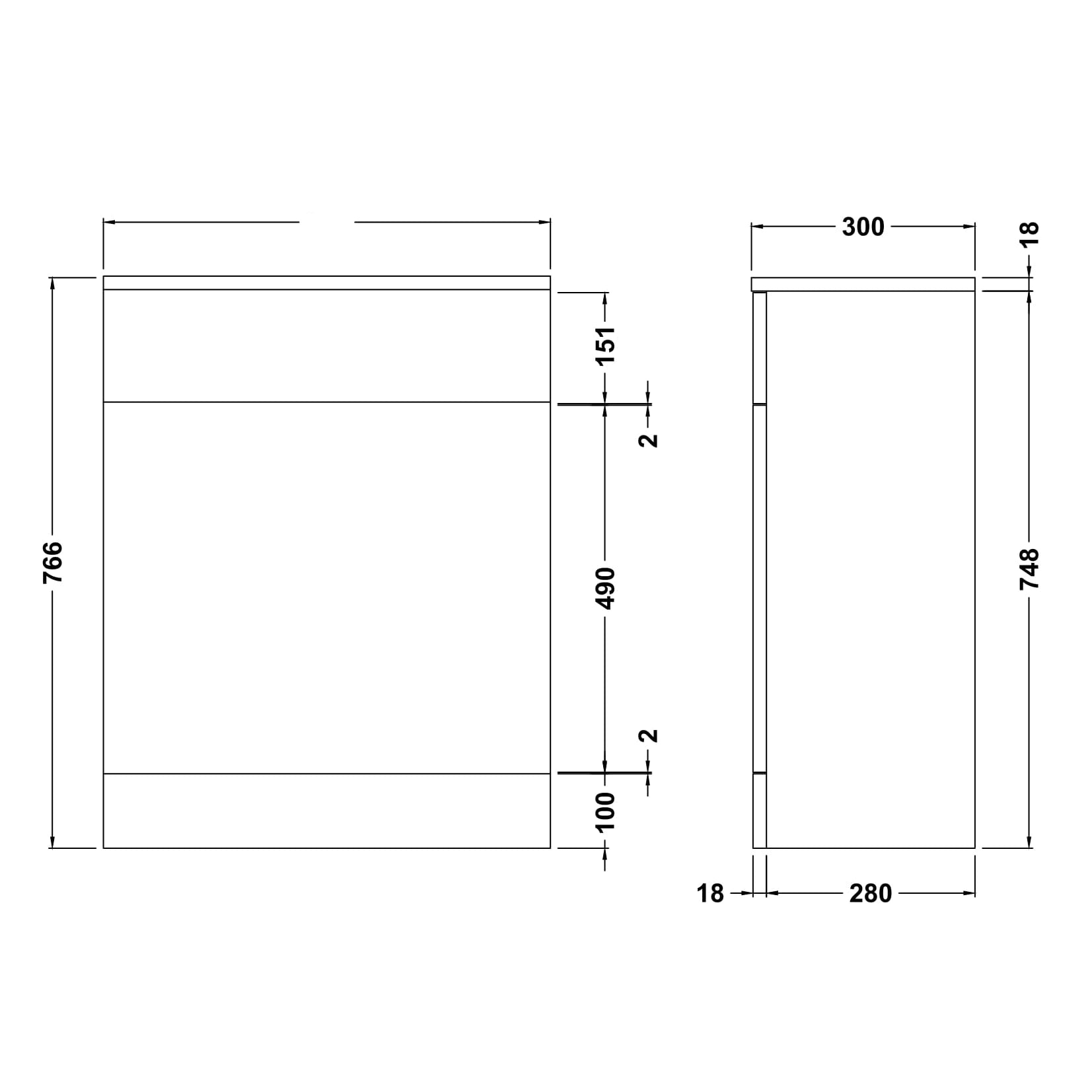 Nuie Mayford Floor Standing White Gloss WC Unit