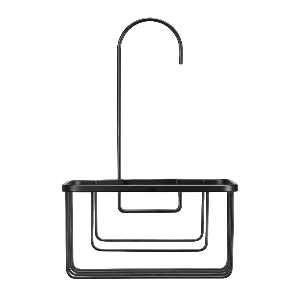 Croydex Matt Black Shower Riser Rail Hook Over Caddy