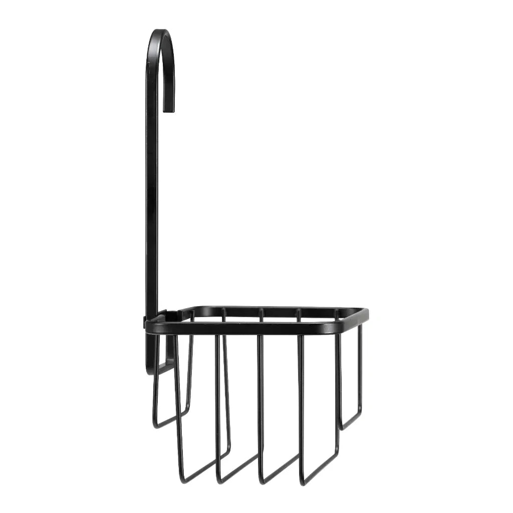 Croydex Matt Black Shower Riser Rail Hook Over Caddy