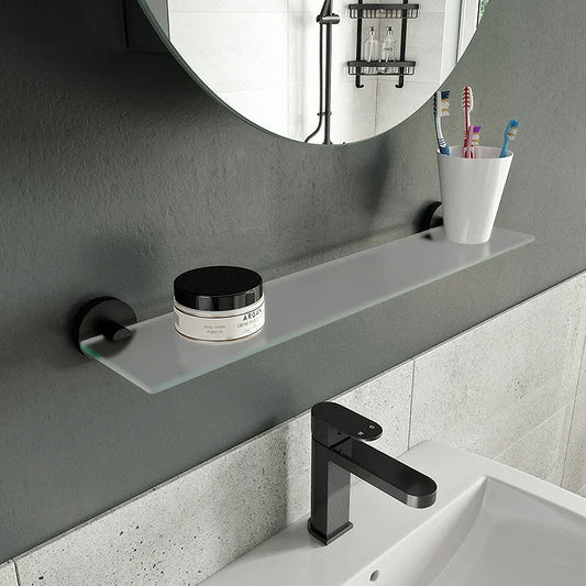 Croydex Epsom Black Glass Shelf FLEXI-FIX™