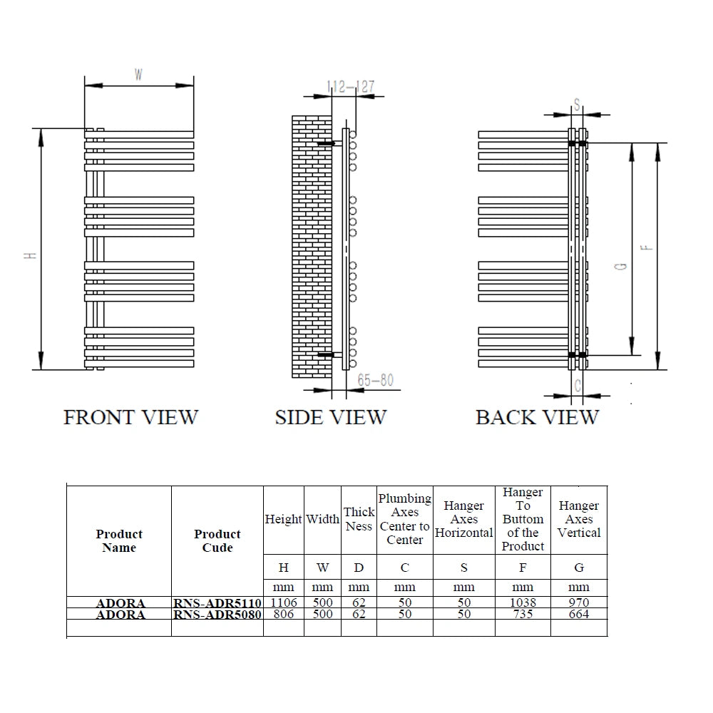 Reina Adora Stainless Steel Designer Towel Rail Radiator