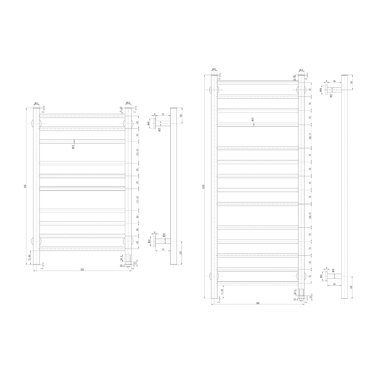 Reina Arnage Electric Stainless Steel Towel Rail Radiator