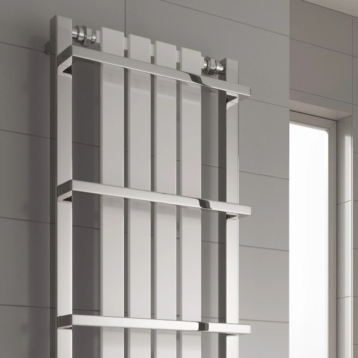 Reina Ashen Steel Towel Rail Designer Radiator