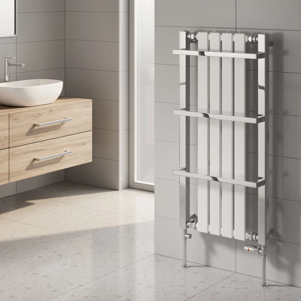 Reina Ashen Steel Towel Rail Designer Radiator