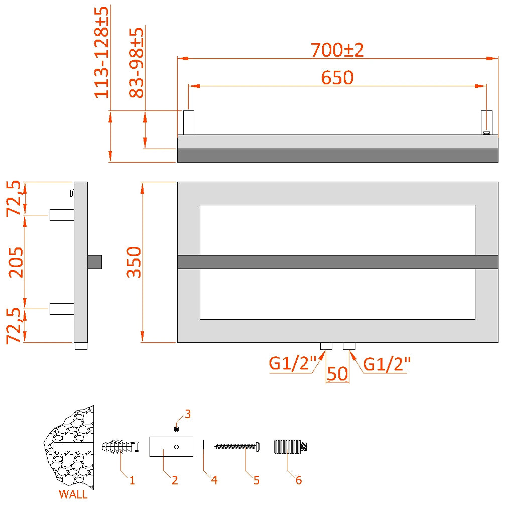 Reina Breno Steel Designer Towel Rail Radiator