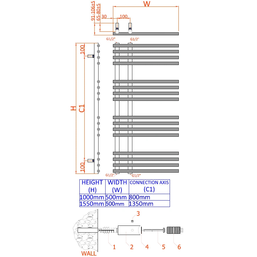 Reina Elisa Steel Designer Towel Rail Radiator