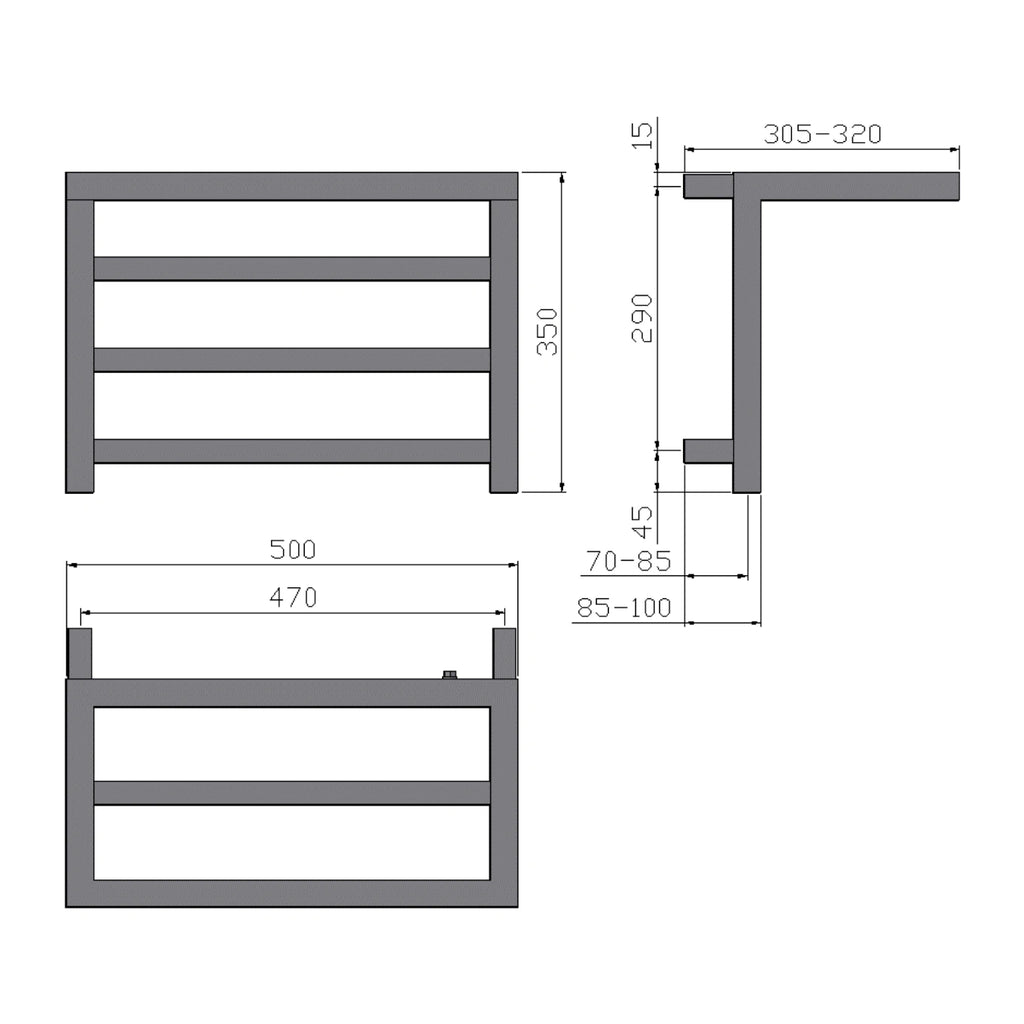 Reina Elvina Steel Designer Towel Rail Radiator 350 x 500mm