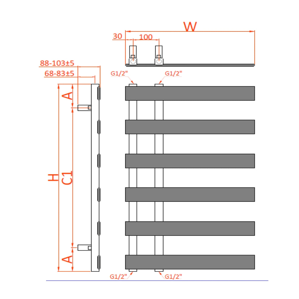 Reina Florina Steel Designer Towel Rail Radiator