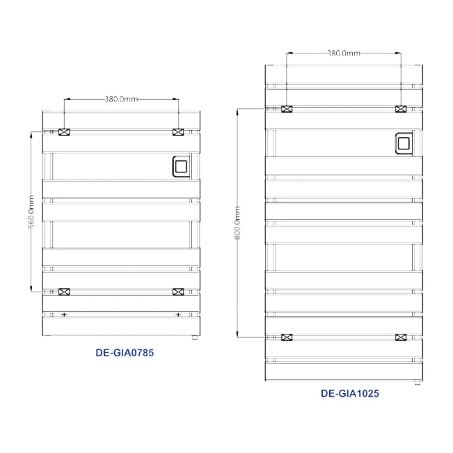 Reina Gia Electric Aluminium Towel Rail Radiator