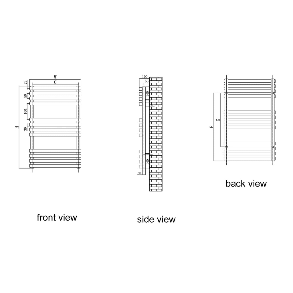 Reina Kale Steel Designer Towel Rail Radiator