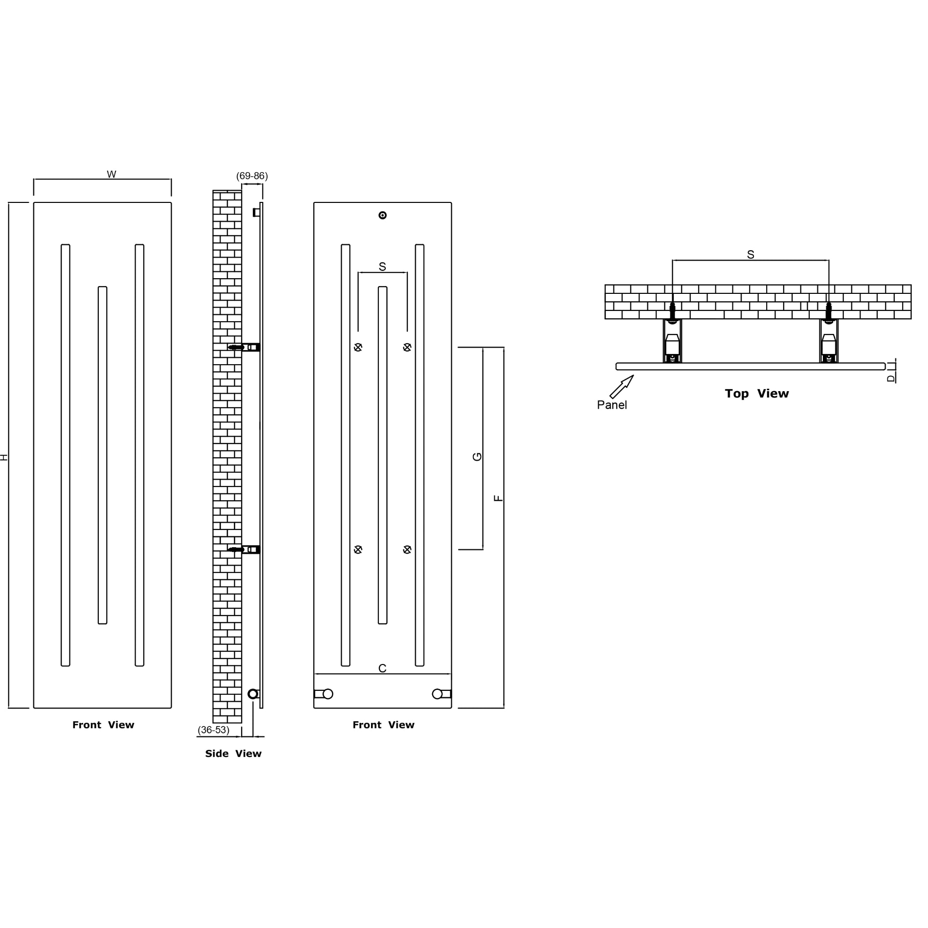 Reina Line Vertical Steel Designer Radiator 1800 x 490mm