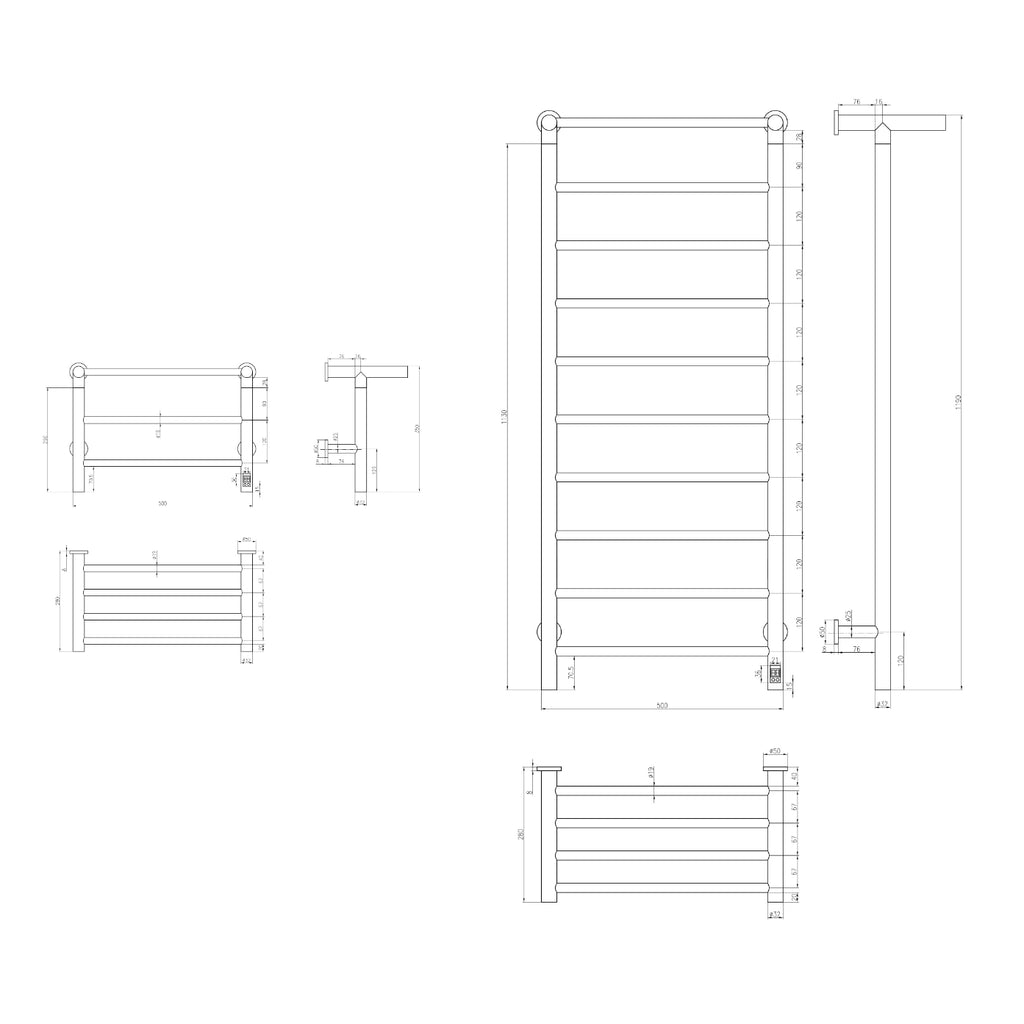 Reina Maira Electric Stainless Steel Towel Rail Radiator