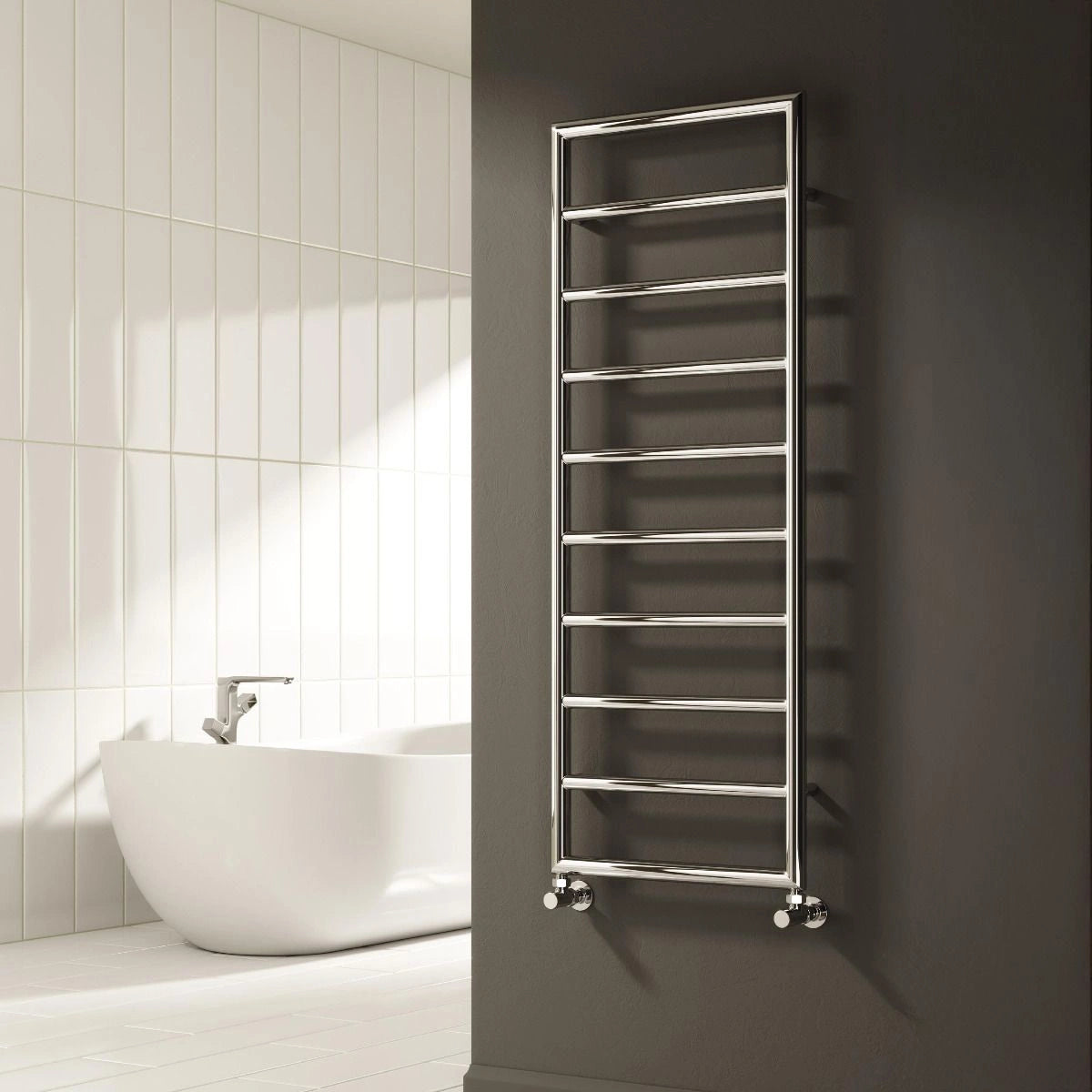 Reina Nardo Chrome Steel Designer Towel Rail Radiator