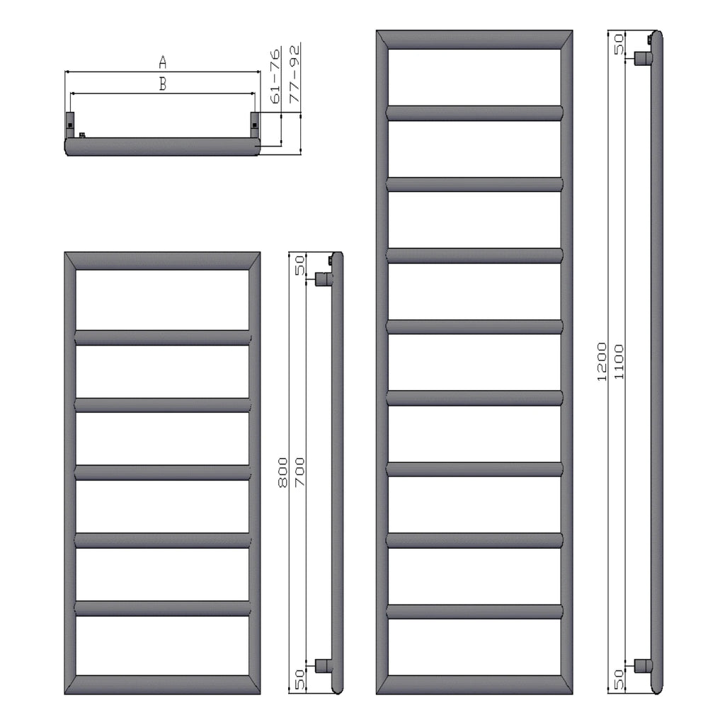 Reina Nardo Chrome Steel Designer Towel Rail Radiator
