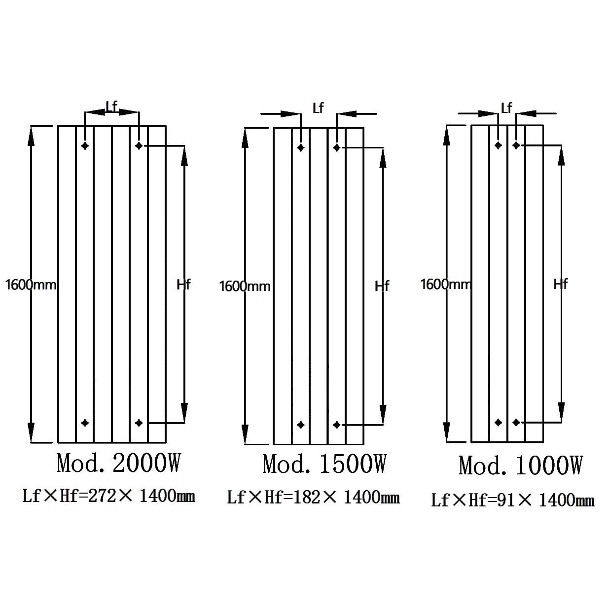 Reina Nika Electric Vertical Aluminium Wifi Radiator