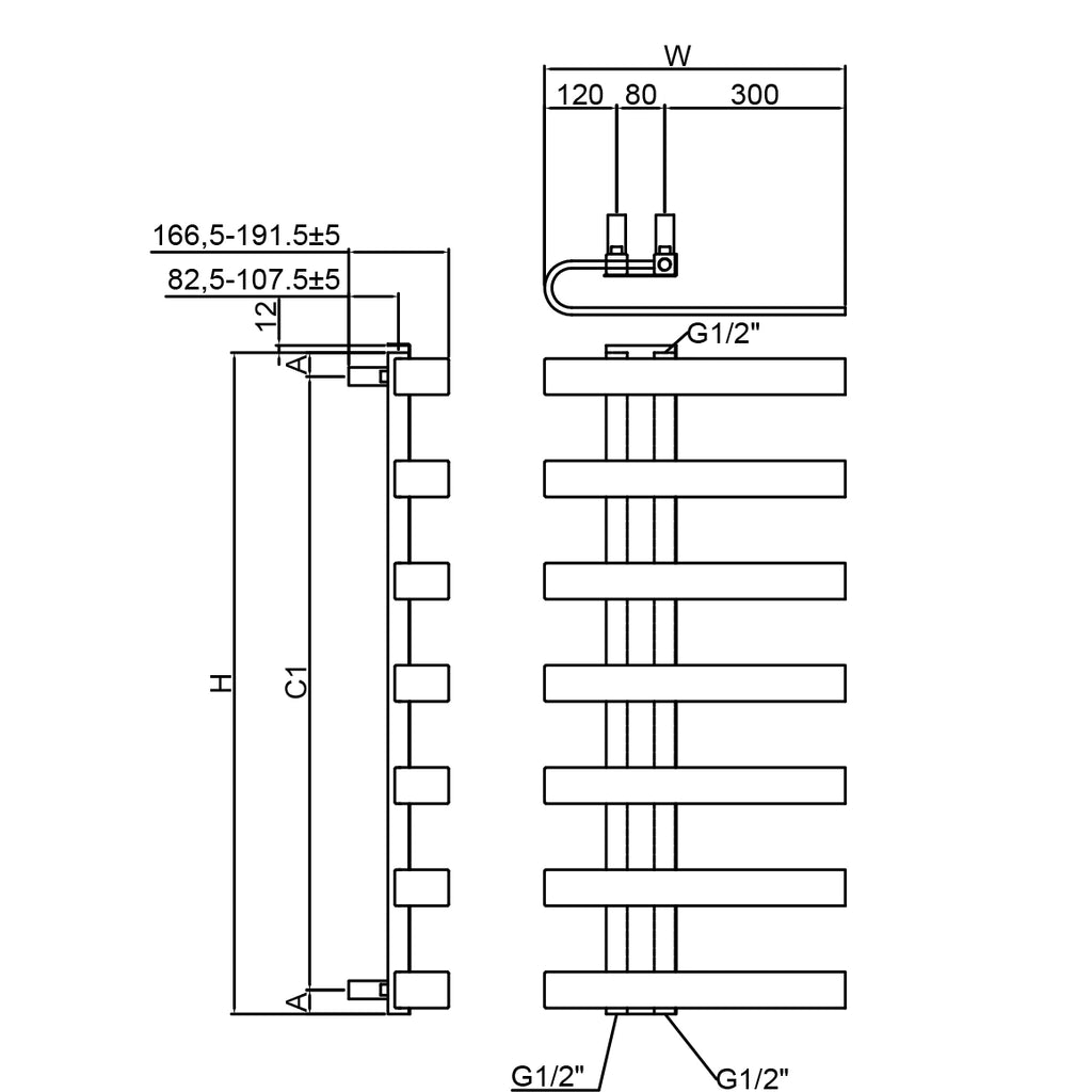 Reina Panaro Steel Designer Towel Rail Radiator