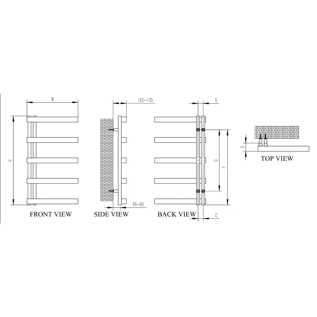 Reina Piazza Stainless Steel Designer Towel Rail Radiator