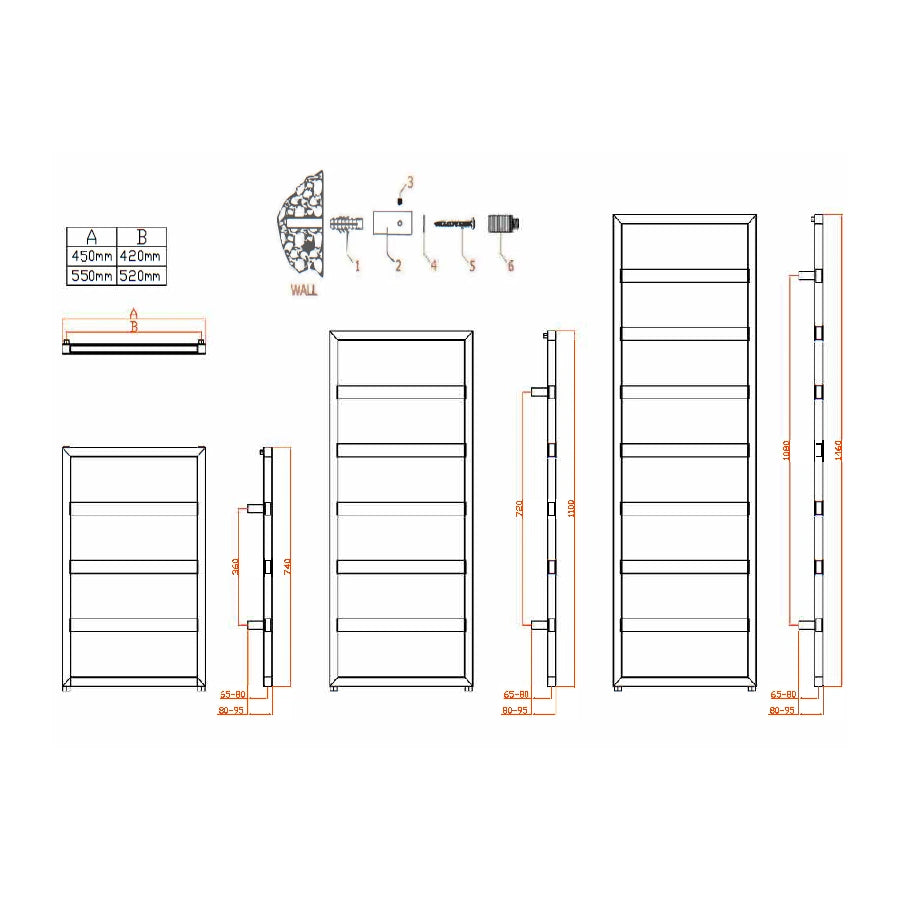 Reina Rezzo Steel Designer Towel Rail Radiator