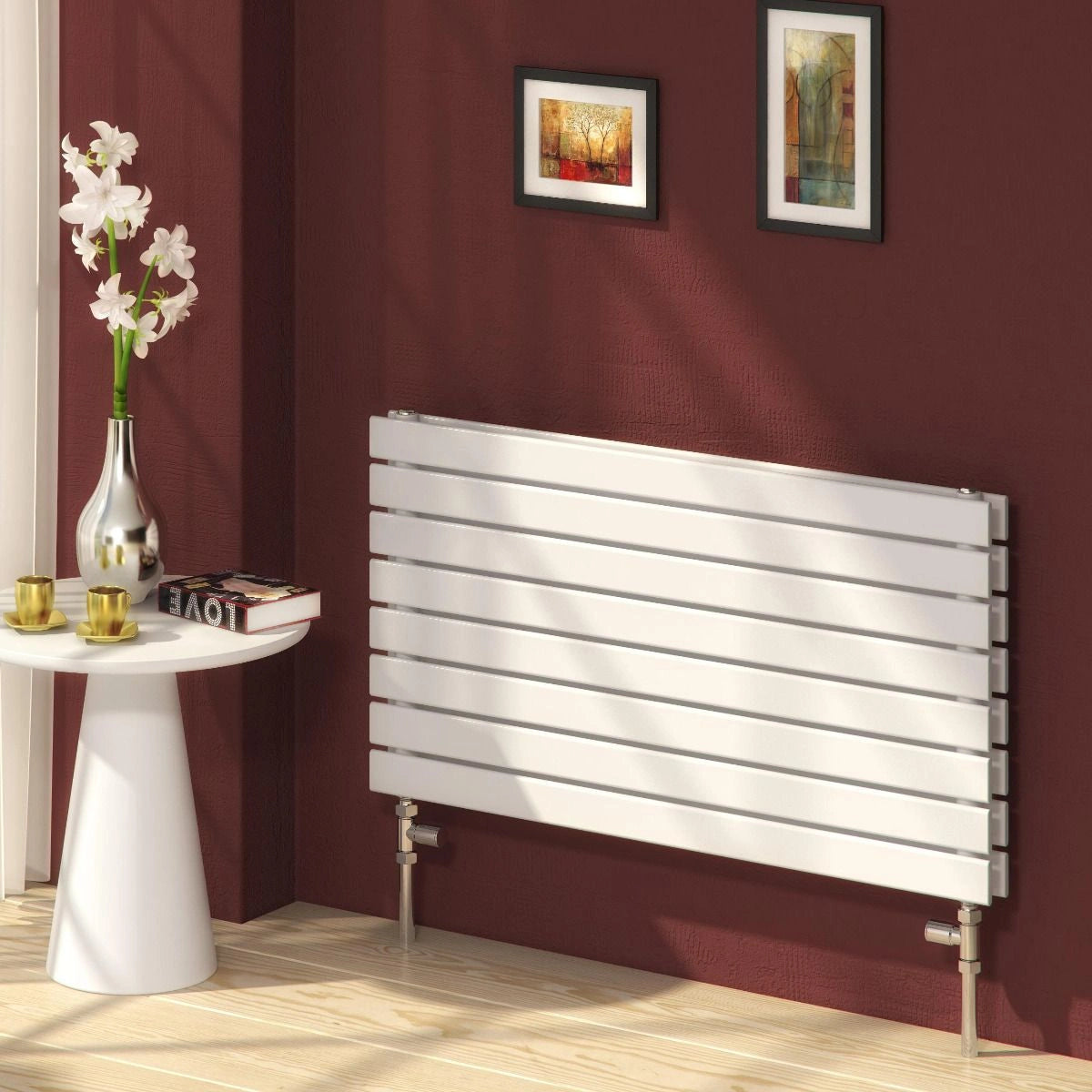 Reina Rione White Horizontal Steel Designer Radiator